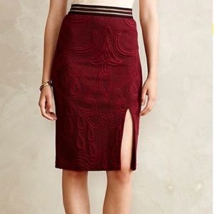 Maeve Slit Jacquard Pencil Skirt - Anthropologie